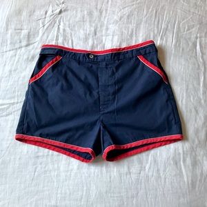 Vintage 70s Pinup Style Navy Blue Shorts